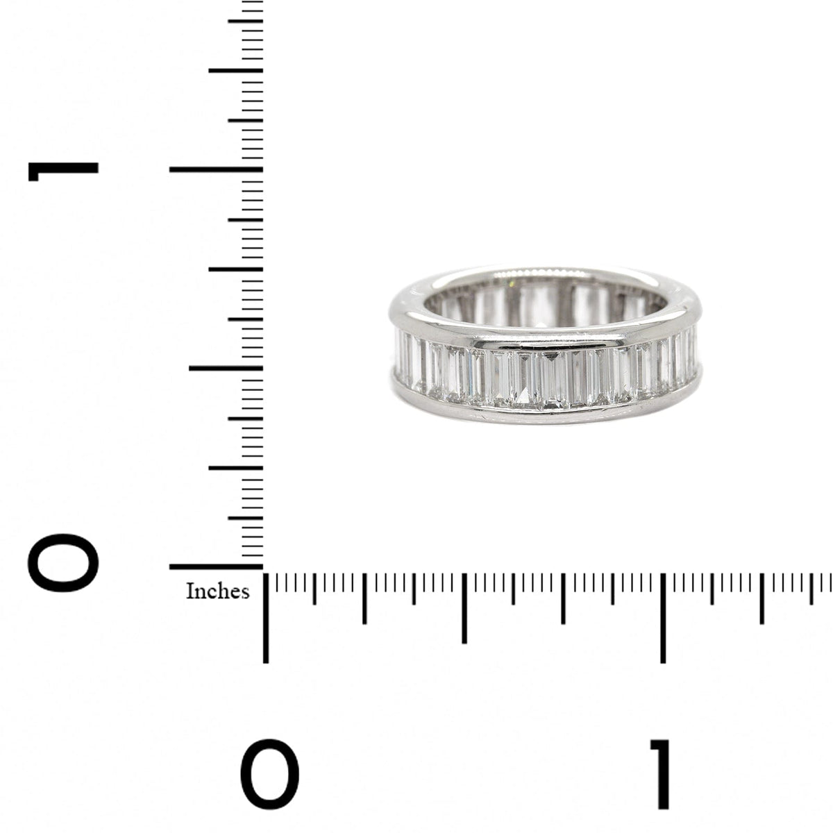 Platinum Channel Set Baguette Diamond Eternity Band