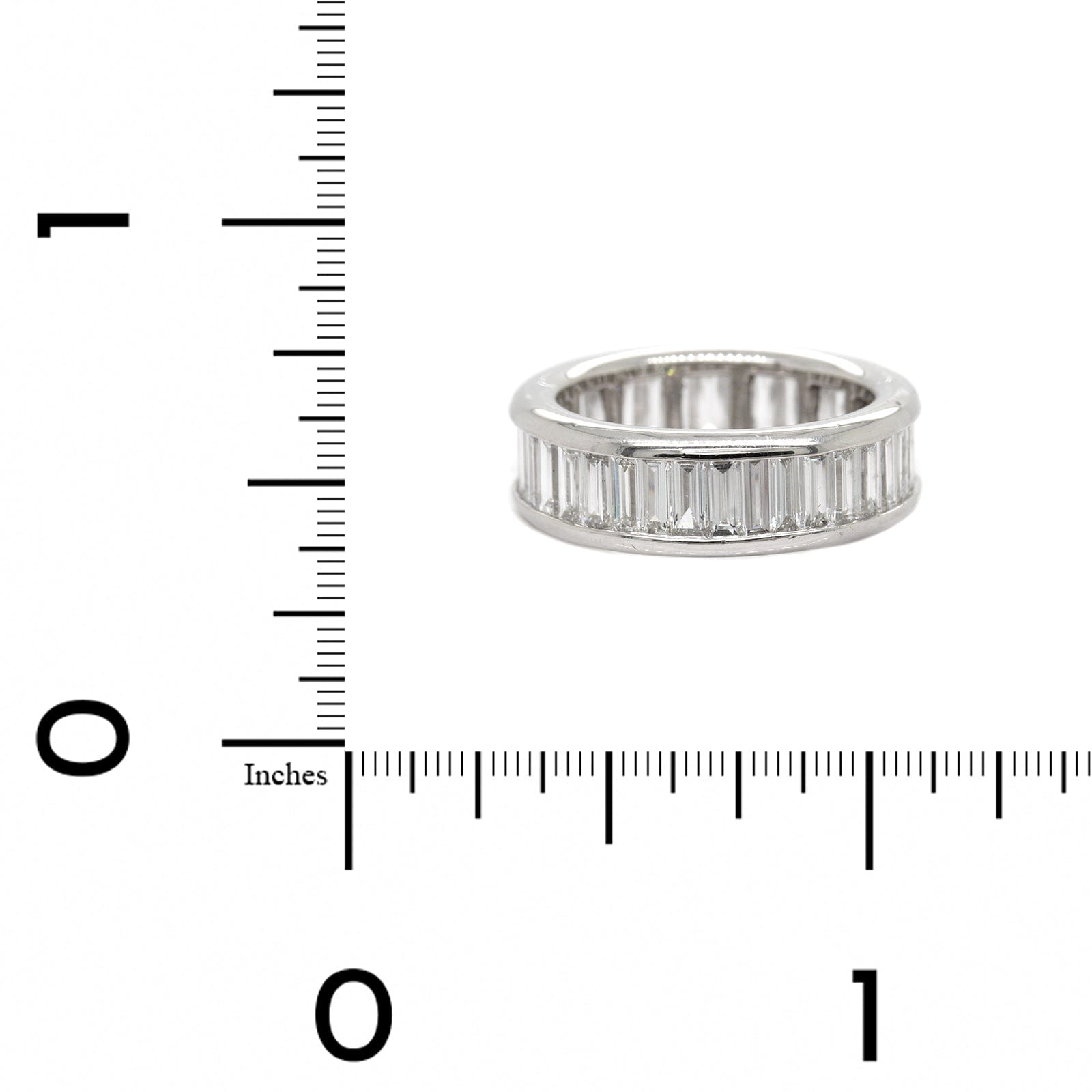Platinum Channel Set Baguette Diamond Eternity Band
