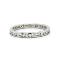 Platinum Channel Set Round Diamond Eternity Band
