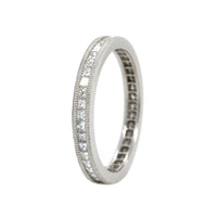 Platinum Channel Set Princess Cut Diamond Eternity Band