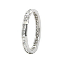 Platinum Channel Set Princess Cut Diamond Eternity Band
