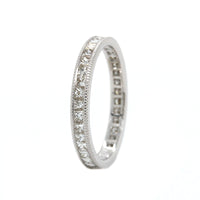 18K White Gold Channel Set Princess Cut Diamond Eternity Band