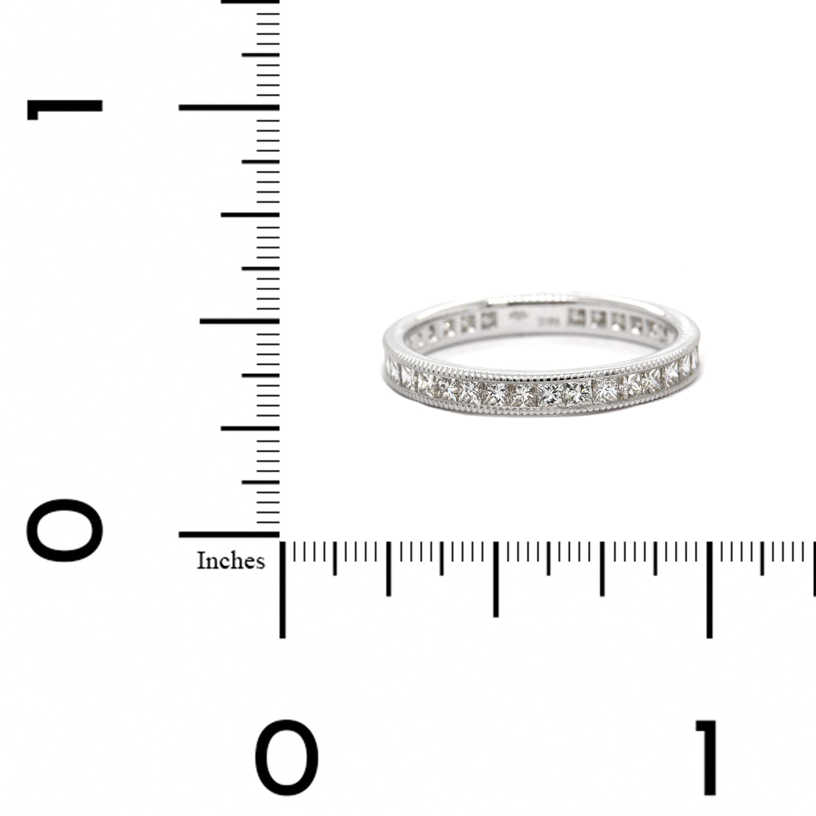 18K White Gold Channel Set Princess Cut Diamond Eternity Band