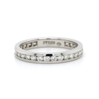 Platinum Channel Set Round Diamond Eternity Band