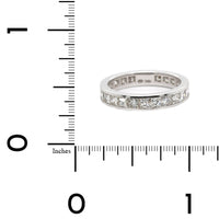 18K White Gold Channel Set Princess Cut Diamond Eternity Band