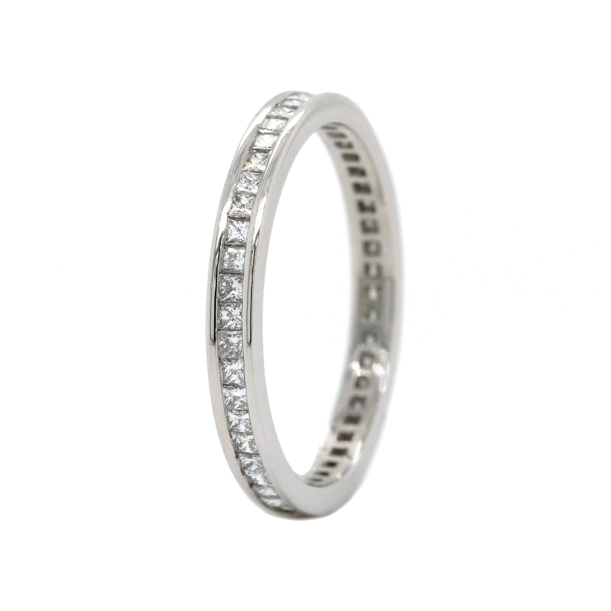 Platinum Channel Set Princess Cut Diamond Eternity Band
