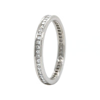 Platinum Channel Set Princess Cut Diamond Eternity Band