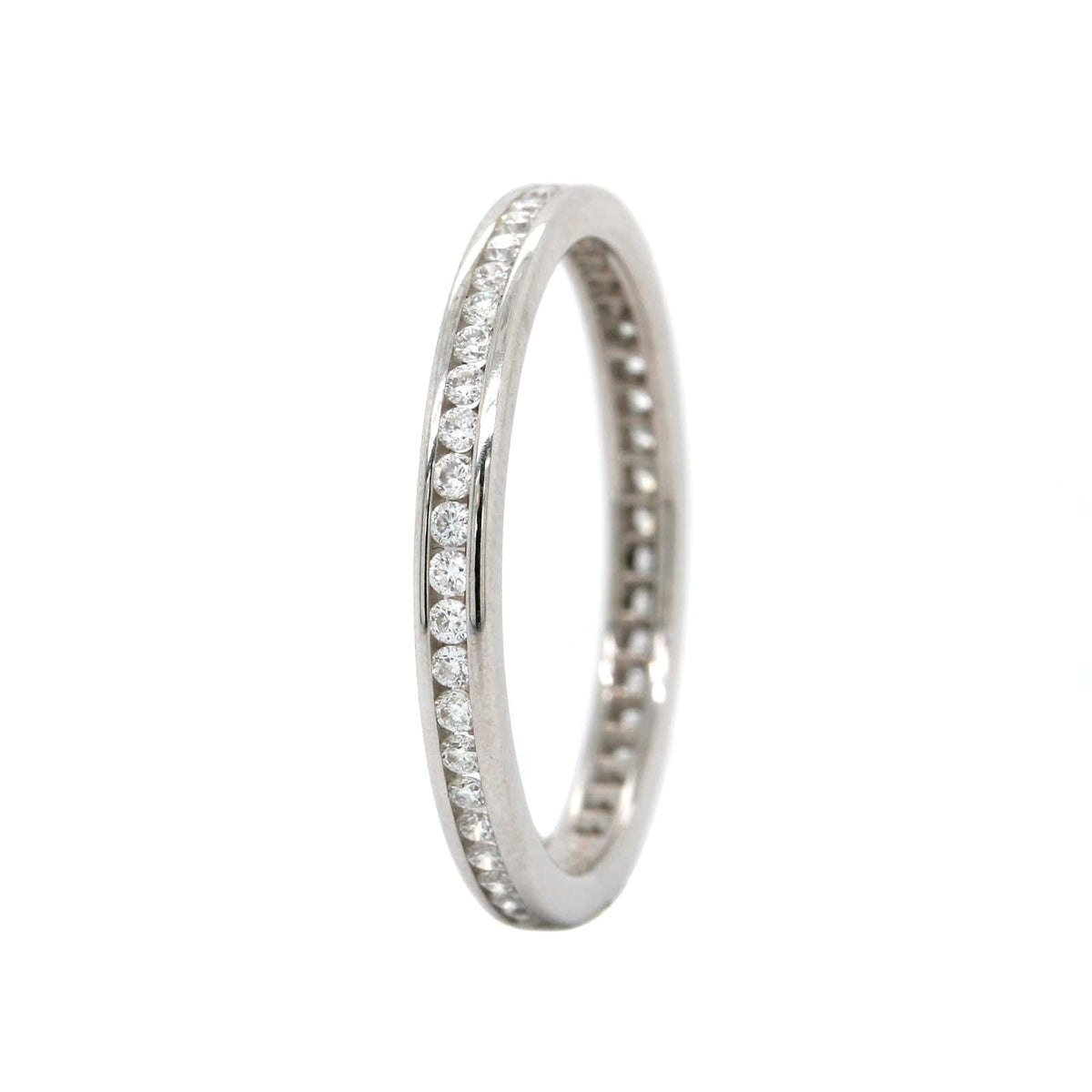 18K White Gold Channel Set Diamond Eternity Band