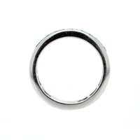 18K White Gold Alternating Emerald & Diamond Eternity Band