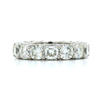 Platinum Shared Prong Cushion Cut Diamond Eternity Band