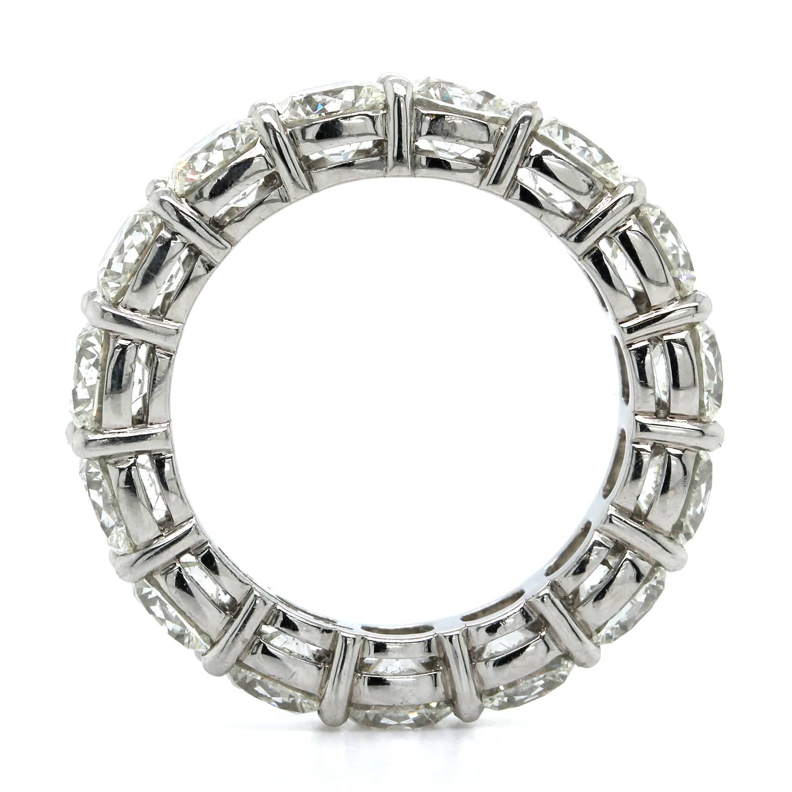 Platinum Shared Prong Cushion Cut Diamond Eternity Band