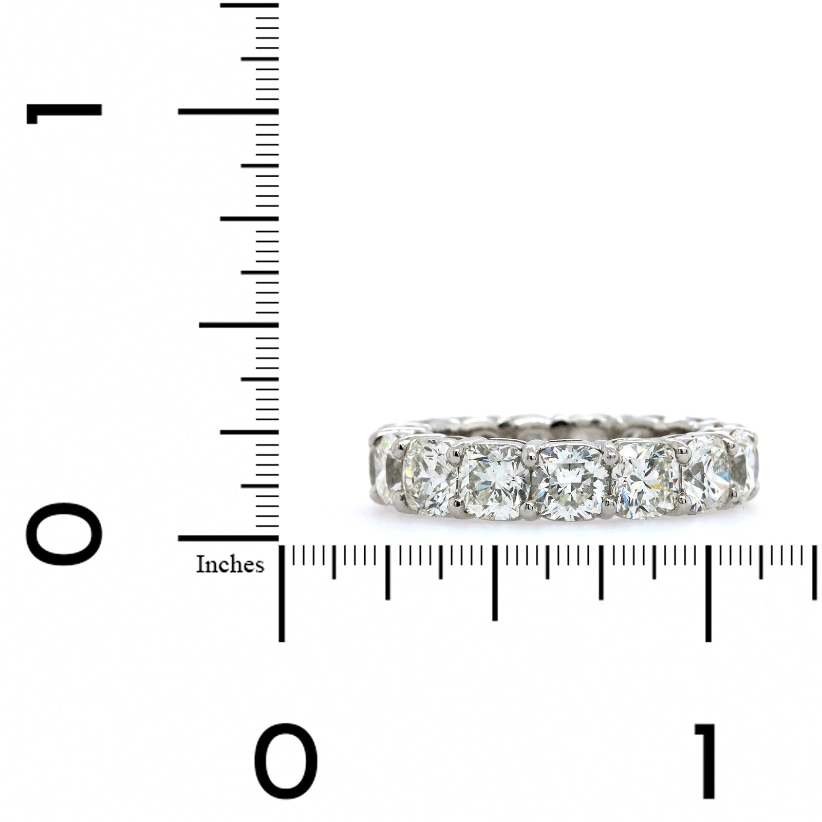 Platinum Shared Prong Cushion Cut Diamond Eternity Band