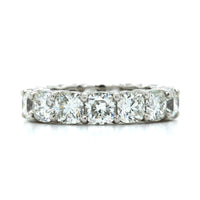 Platinum Shared Prong Cushion Cut Diamond Eternity Band