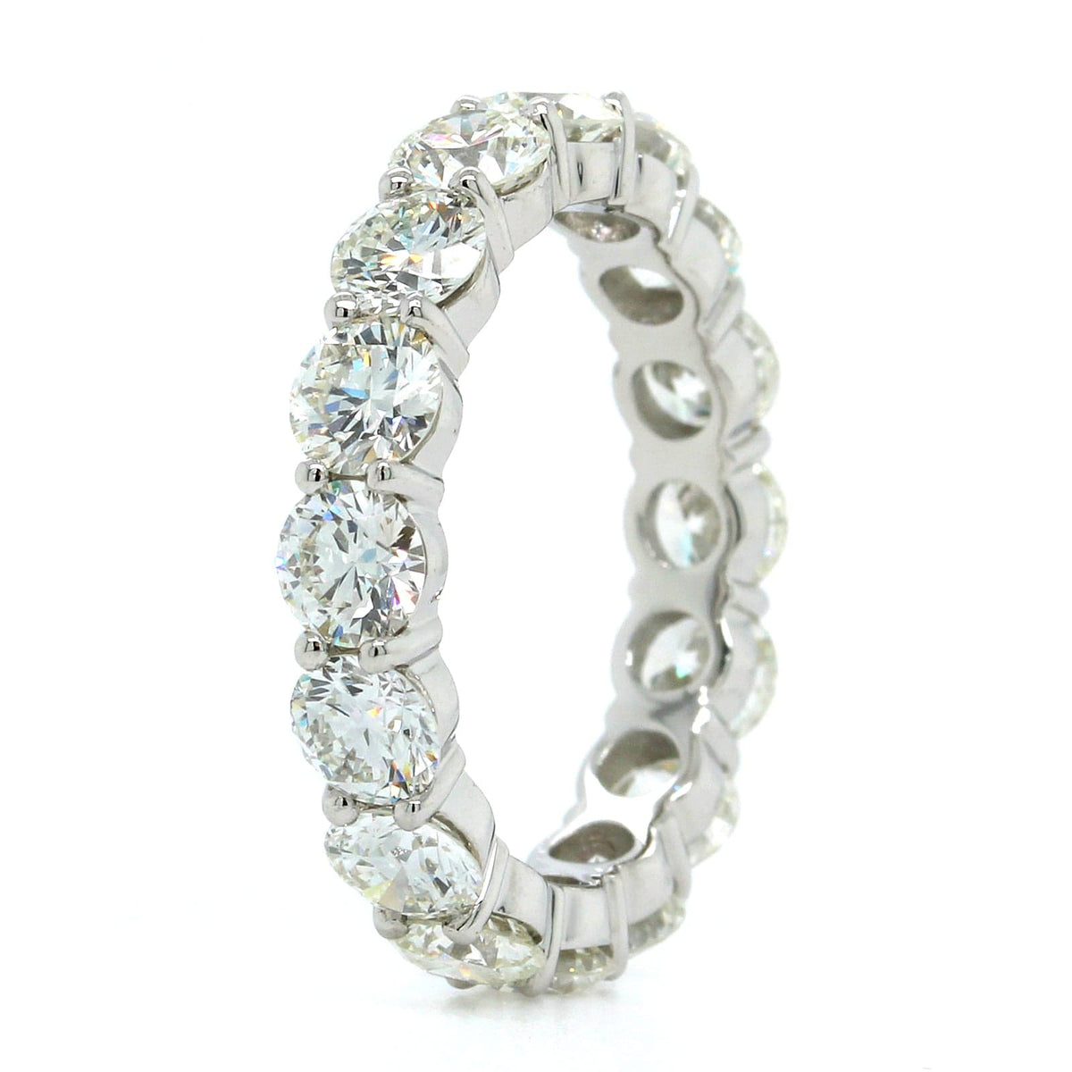 Platinum Shared Prong Eternity Diamond Band