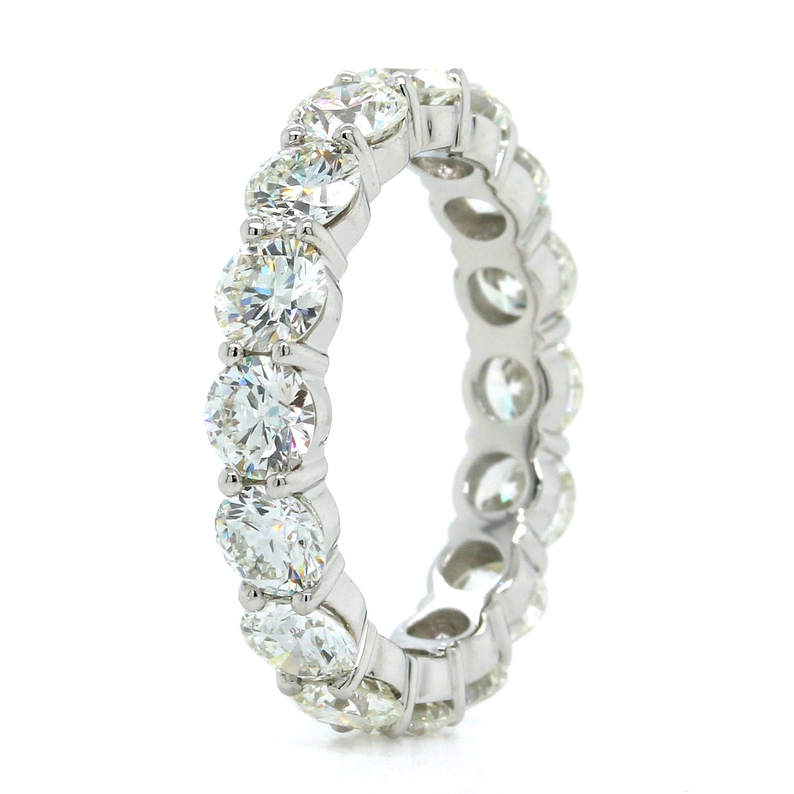 Platinum Shared Prong Eternity Diamond Band