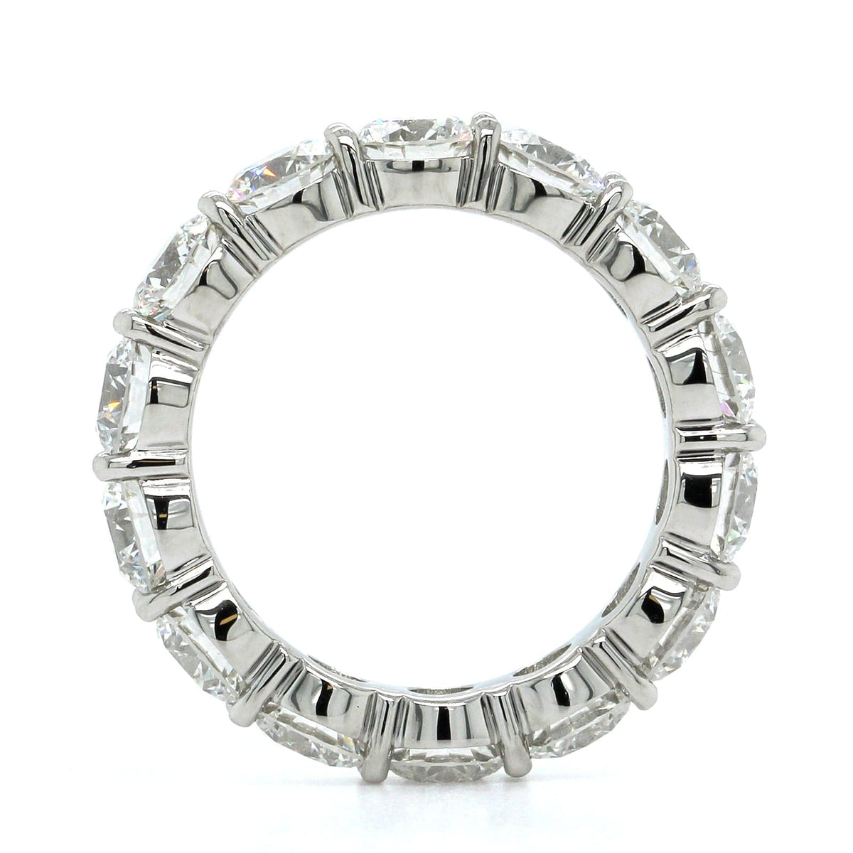 Platinum Shared Prong Eternity Diamond Band