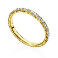 18K Yellow Gold Prong Set Diamond Eternity Band