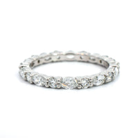 Platinum Shared Prong Alternating with Round & Marquise Shaped Diamond Eternity Band