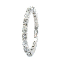 Platinum Shared Prong Alternating with Round & Marquise Shaped Diamond Eternity Band
