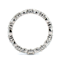 Platinum Shared Prong Alternating with Round & Marquise Shaped Diamond Eternity Band
