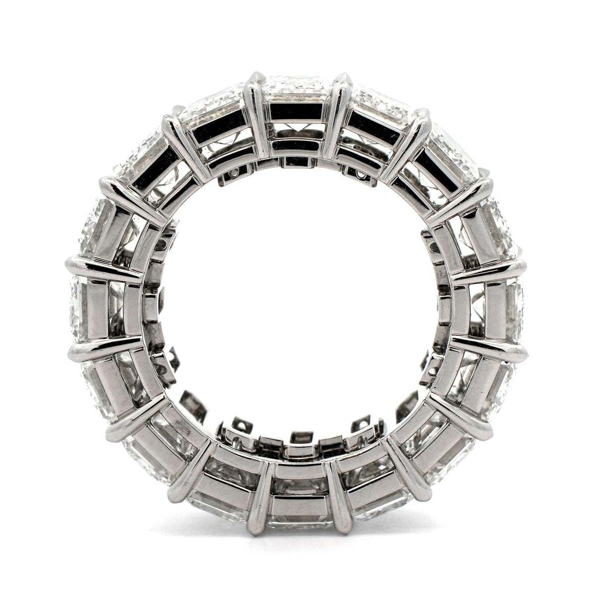 Platinum Emerald Cut Diamond Eternity Band