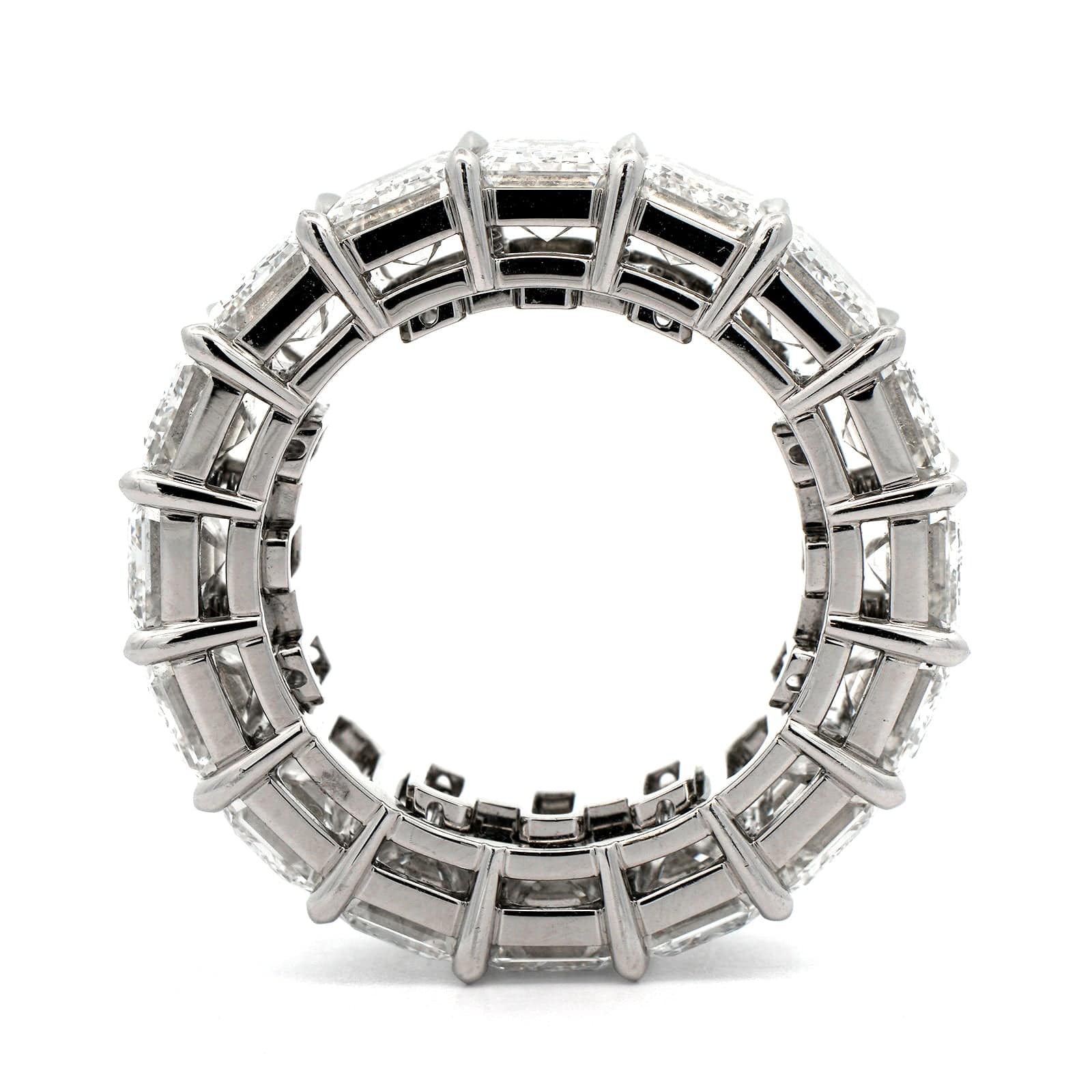 Platinum Emerald Cut Diamond Eternity Band