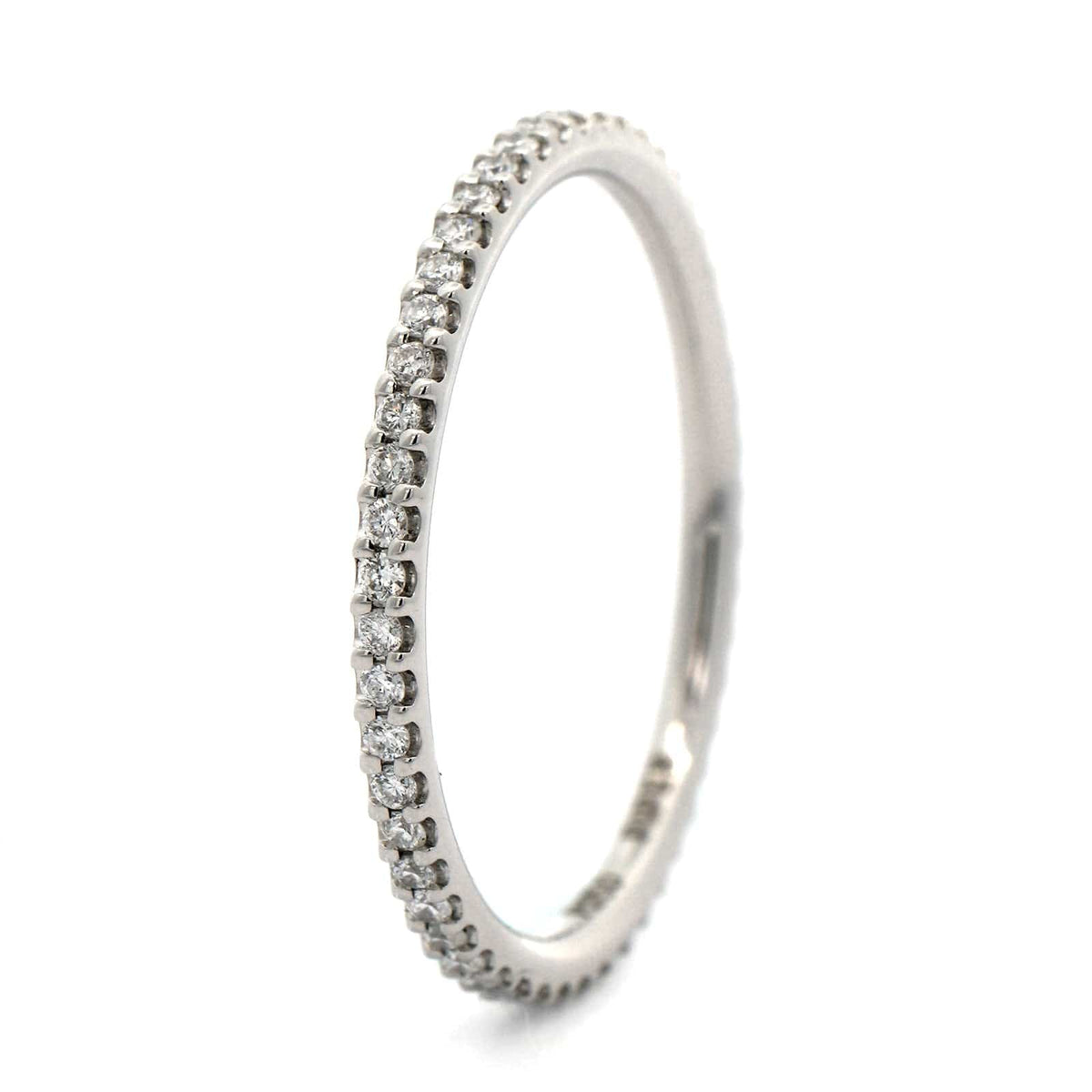 Platinum Shared Prong Diamond Eternity Band