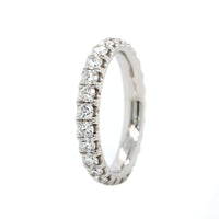 18K White Gold Diamond Shared Prong Eternity Band