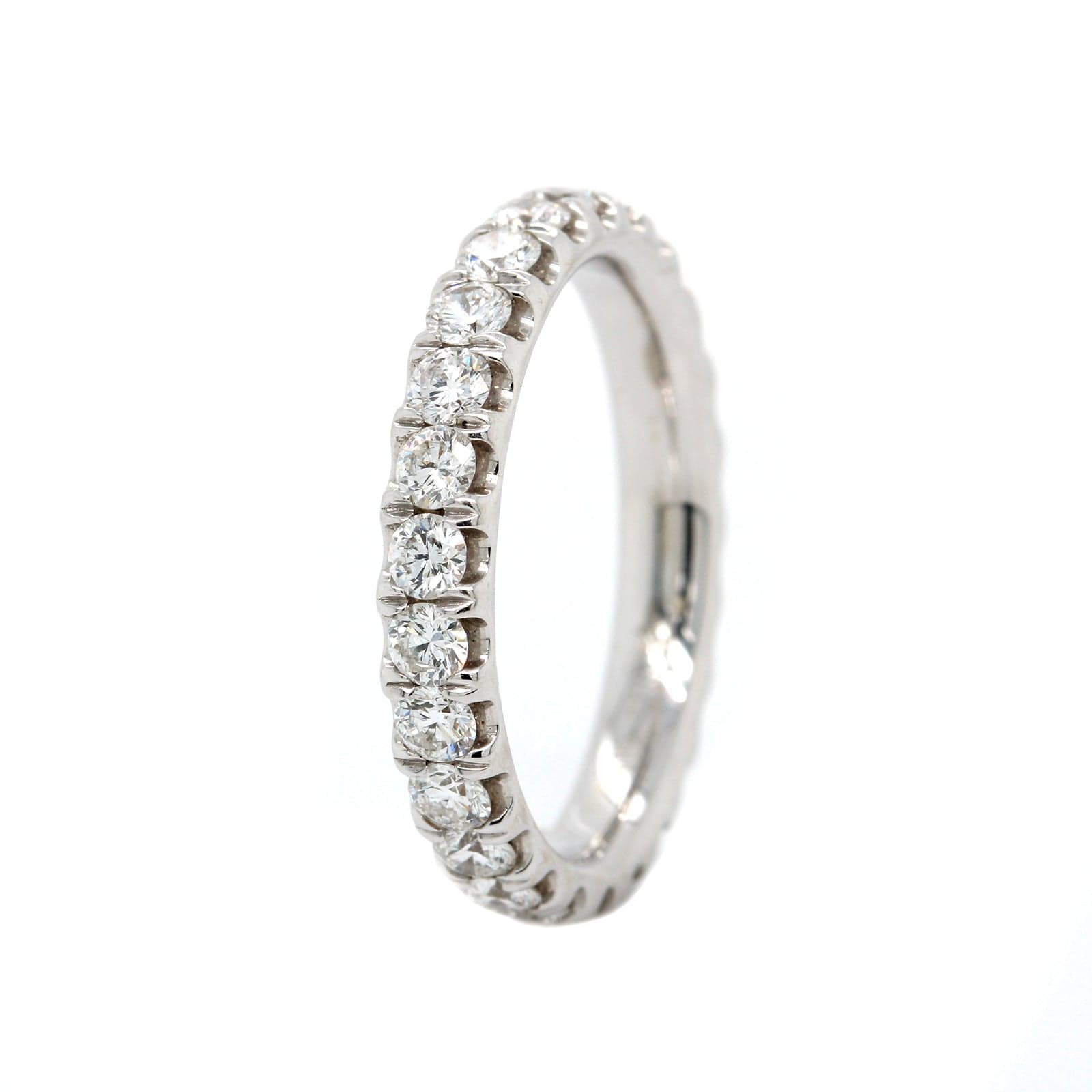 18K White Gold Diamond Shared Prong Eternity Band
