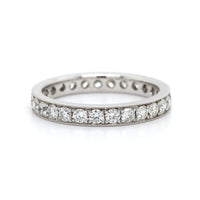 18K White Gold Diamond Bead Set Eternity Band