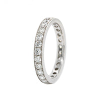 18K White Gold Diamond Bead Set Eternity Band