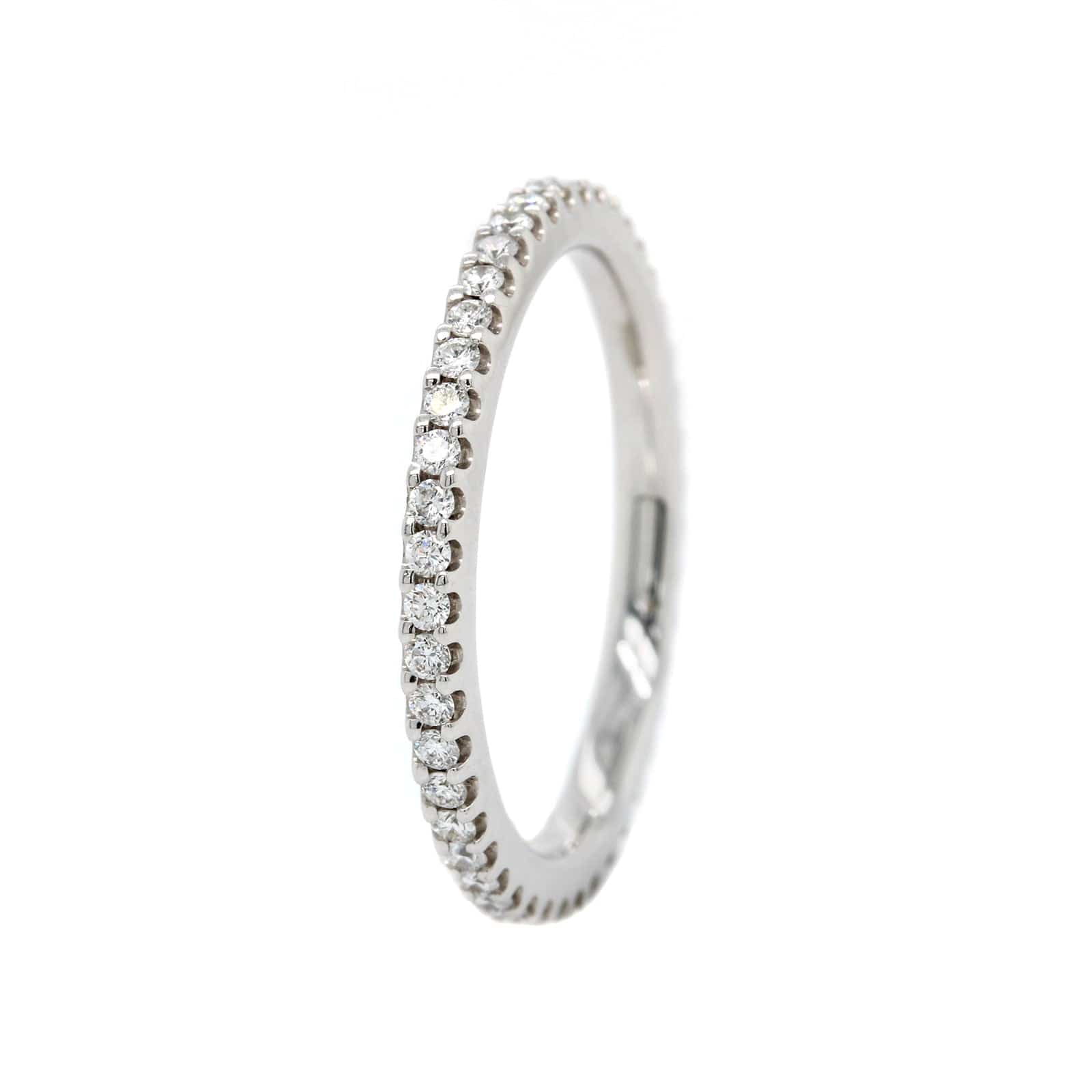 18K White Gold Diamond Shared Prong Eternity Band