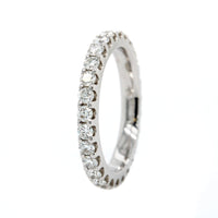18K White Gold Diamond Shared Prong Eternity Band
