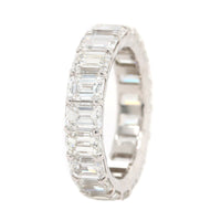 Platinum Shared Prong Emerald Cut Diamond Eternity Band