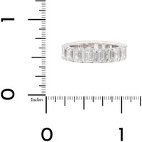 Platinum Shared Prong Emerald Cut Diamond Eternity Band