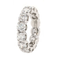 Platinum Shared Prong Round Diamond Band
