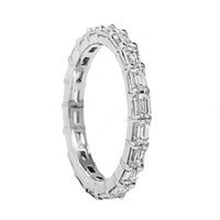 Platinum Emerald Cut Diamond Eternity Band
