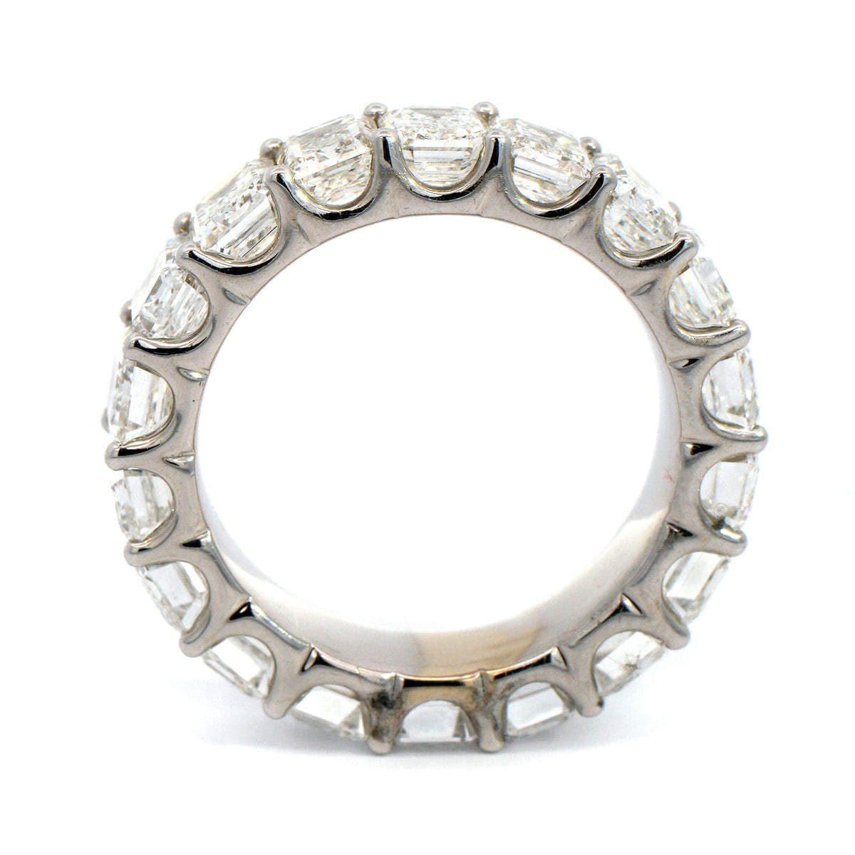 18K White Gold Emerald Cut Eternity Diamond Band