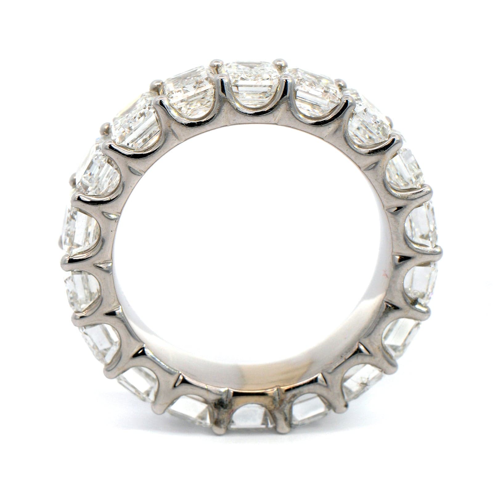 18K White Gold Emerald Cut Eternity Diamond Band