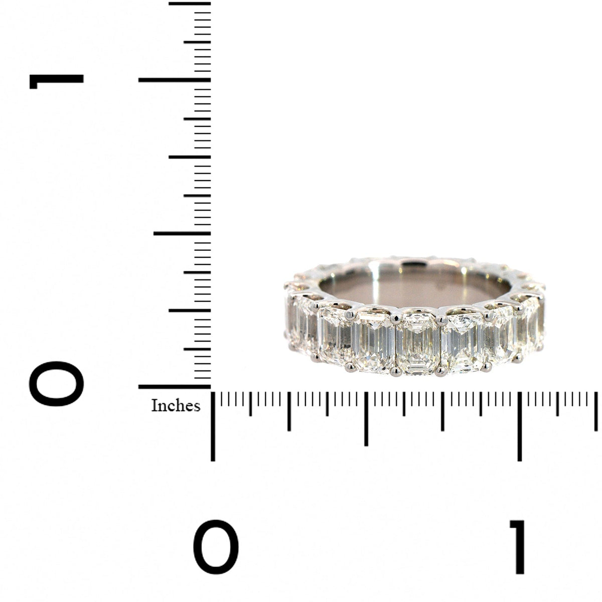 18K White Gold Emerald Cut Eternity Diamond Band