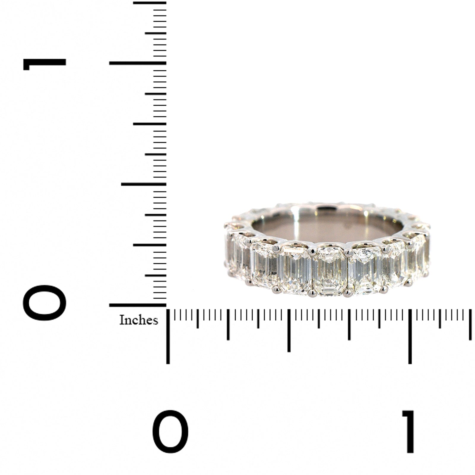18K White Gold Emerald Cut Eternity Diamond Band