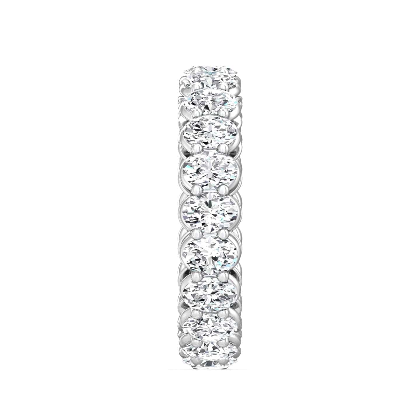 Platinum Oval Diamond Shared Prong Eternity Band