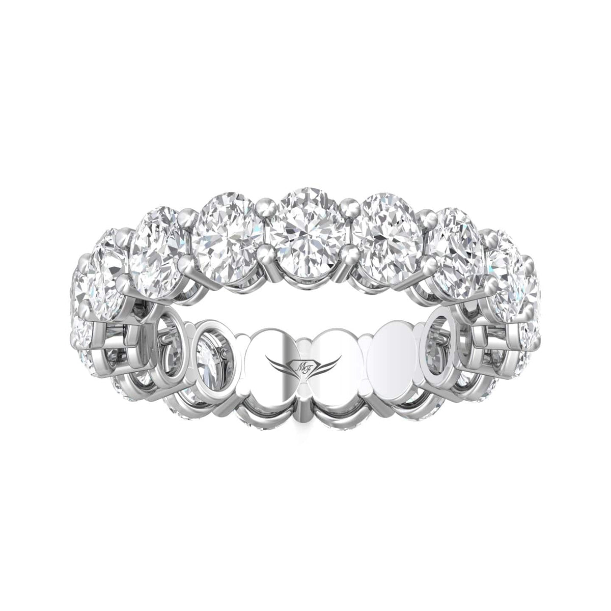 Platinum Oval Diamond Shared Prong Eternity Band
