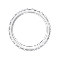 Platinum Emerald Cut Diamond Shared Prong Eternity Band