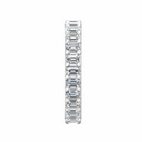 Platinum Emerald Cut Diamond Shared Prong Eternity Band