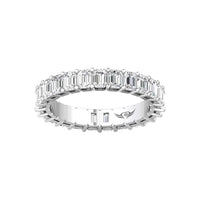 Platinum Emerald Cut Diamond Shared Prong Eternity Band