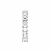 Platinum Emerald Cut Diamond Shared Prong Eternity Band