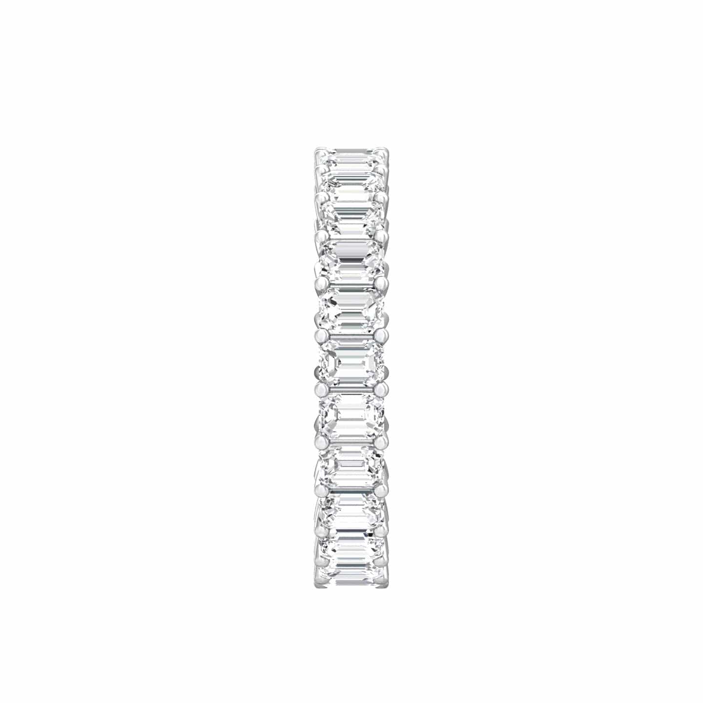 Platinum Emerald Cut Diamond Shared Prong Eternity Band
