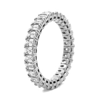 Platinum Emerald Cut Diamond Grand Aire Eternity Band