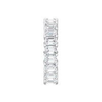 Platinum Emerald Cut Diamond Shared Prong Eternity Band